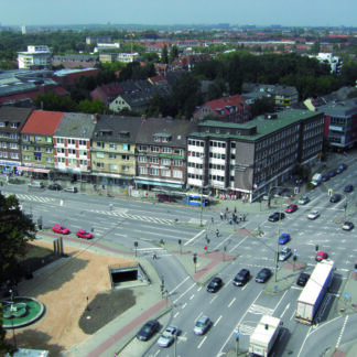 Blick auf Kreuzung Wandsbeker Marktstraße/Ring 2 - Fotos-Schmiede