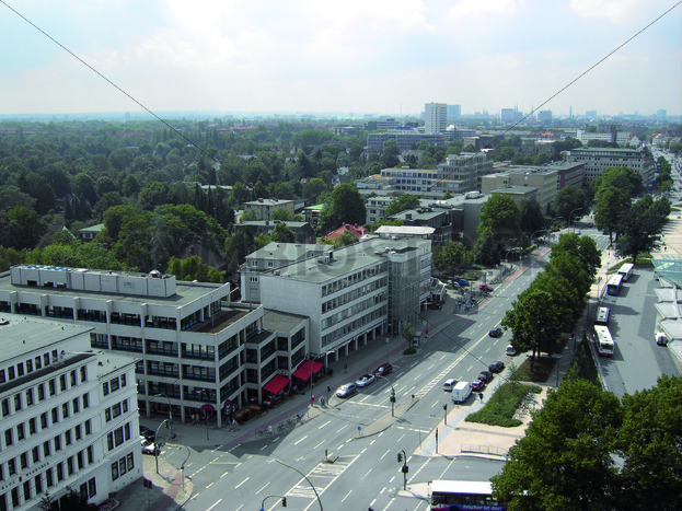 Blick auf Schloßstraße an Wandsbek Markt Richtung Westen - Fotos-Schmiede