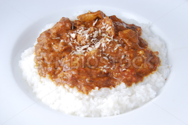 Chicken Tikka Masala mit Basmati-Reis Aufsicht - Fotos-Schmiede