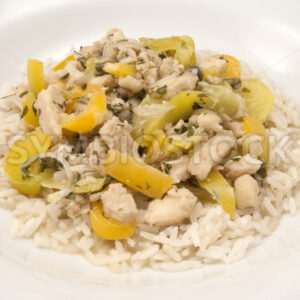 Fischragout mit Reis Aufsicht - Fotos-Schmiede