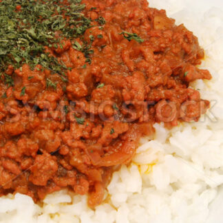 Hackfleisch auf Reis Detail - Fotos-Schmiede