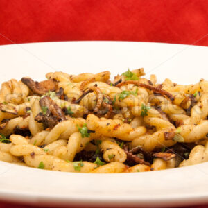 Mehlwürmer-Pilz-Pasta-Pfanne Frontal - Fotos-Schmiede
