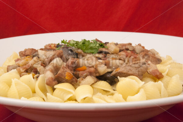 Ragout mit Obazter-Sauce und Pasta Frontal - Fotos-Schmiede