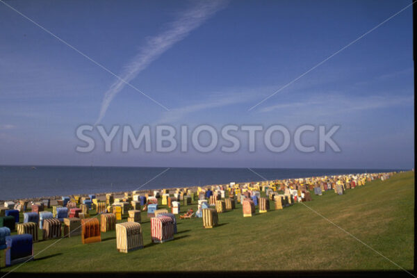 Strandansicht mit Strandkörben in Büsum - Fotos-Schmiede