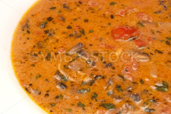 Champignon-Tomaten-Creme-Suppe mit Cognac Detail - Fotos-Schmiede